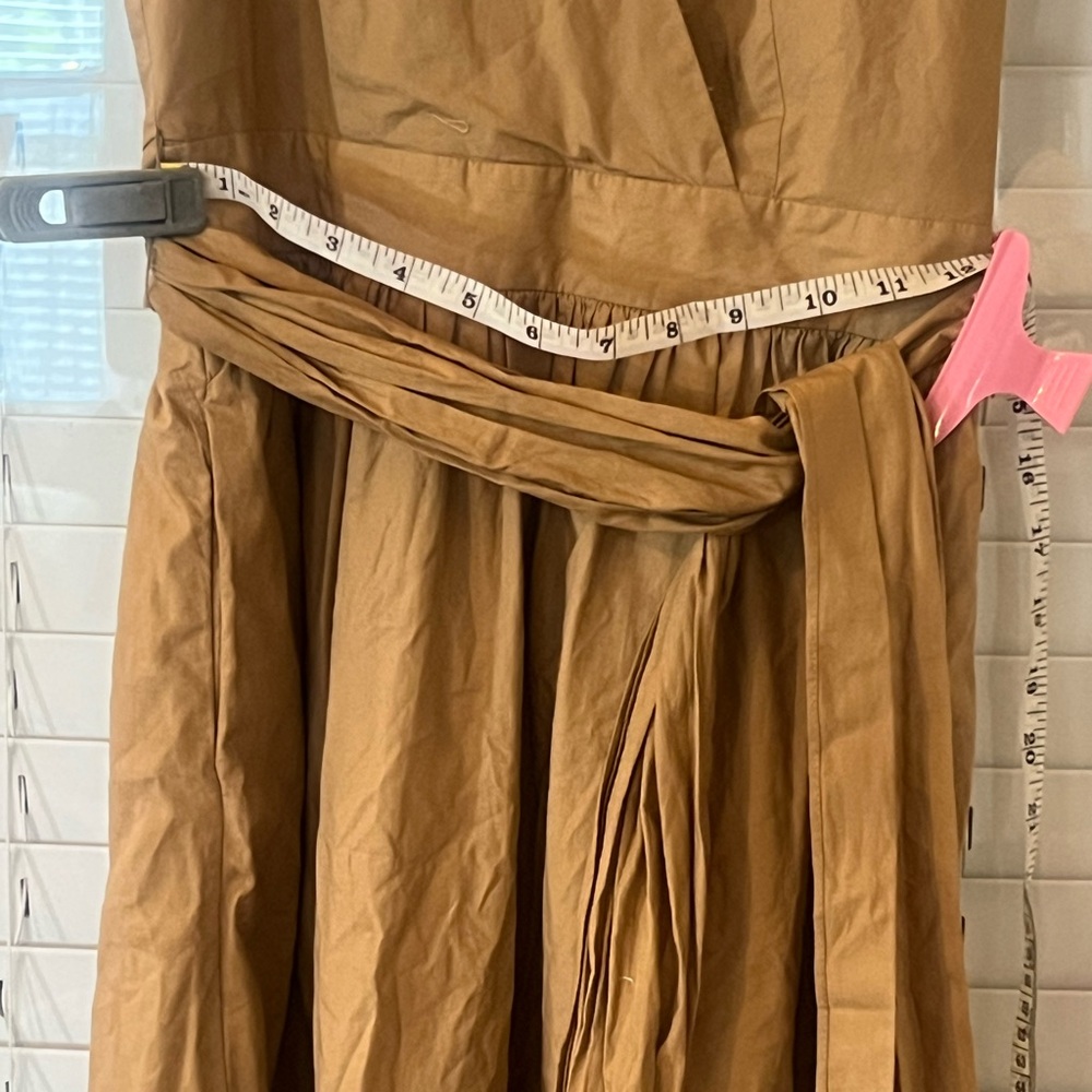 J. Crew Khaki hi low tie dress